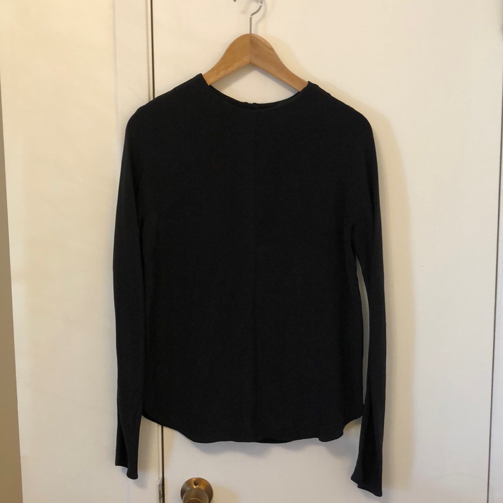 COS silk long sleeve crew neck top